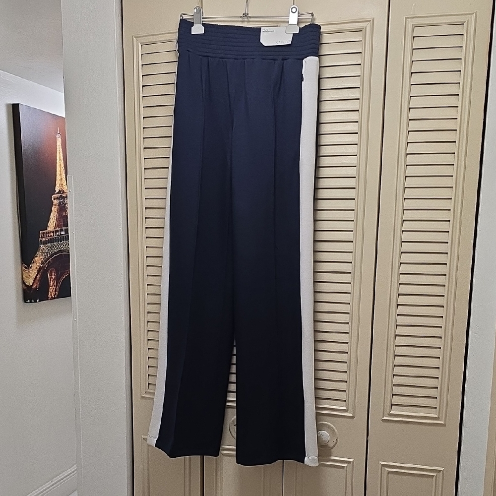 STYLUS Navy and White Track Pants